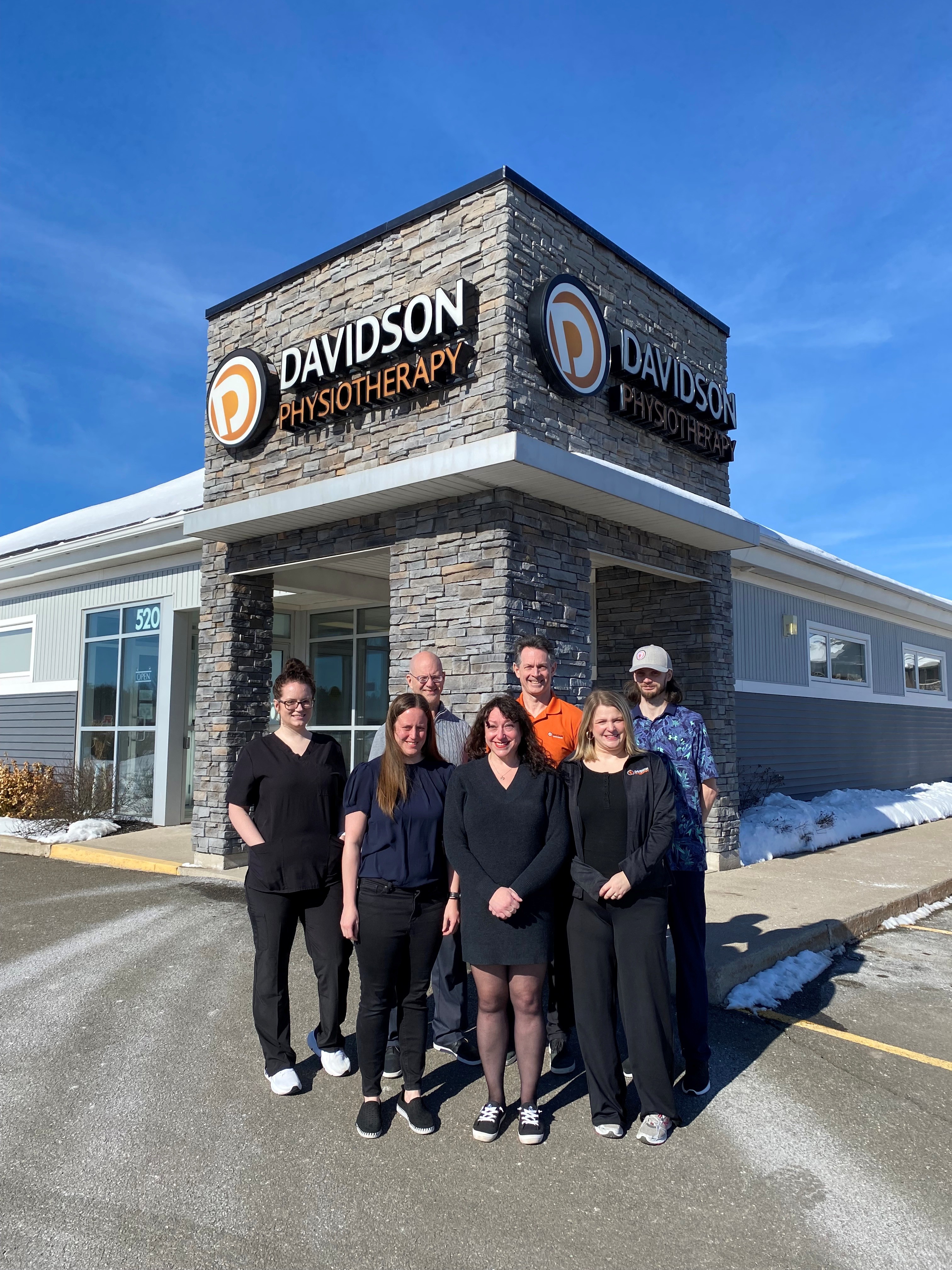 The Davidsons Physiotherapy team outside of the clinic