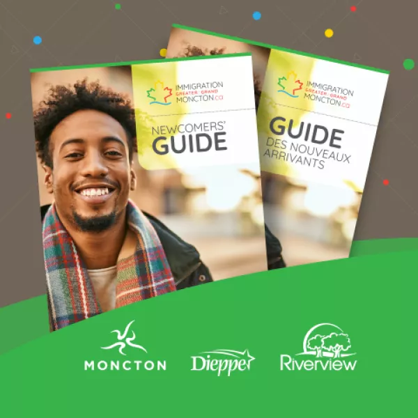 Moncton Dieppe Riverview logos on Newcomer Guide