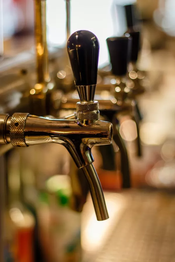 A series of beer taps