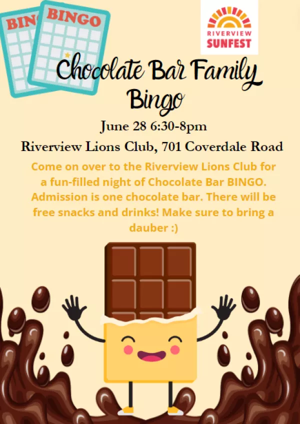 SUNFEST Event Chocolate Bar Family Bingo