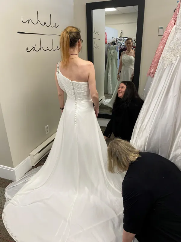 Unique 2 You owners doing a bride fitting