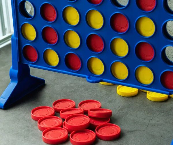 A giant connect 4 gameboard