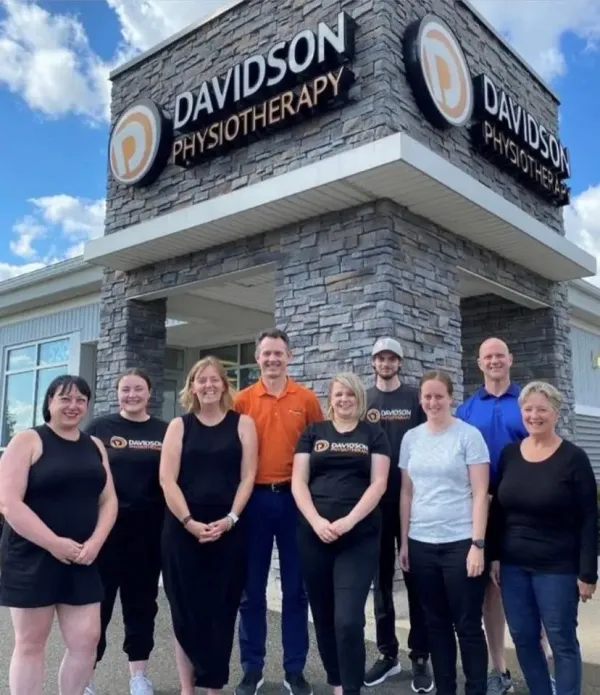 Davidson physio team in front of company building