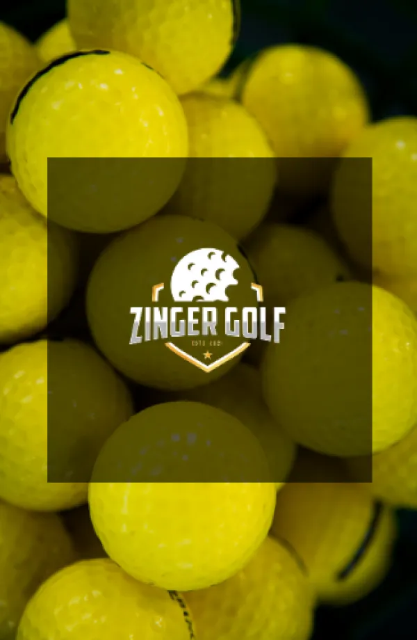 Zinger Golf Logo and Yellow Golf Balls