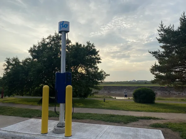 Electric Vehicle Charging Station on the Riverfront