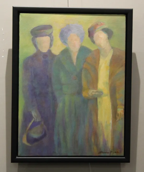 Acrylic on canvas artwork of three women 