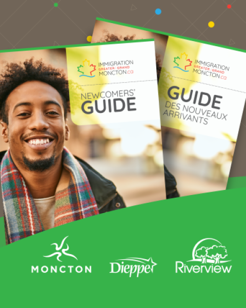 Moncton Dieppe Riverview logos on Newcomer Guide