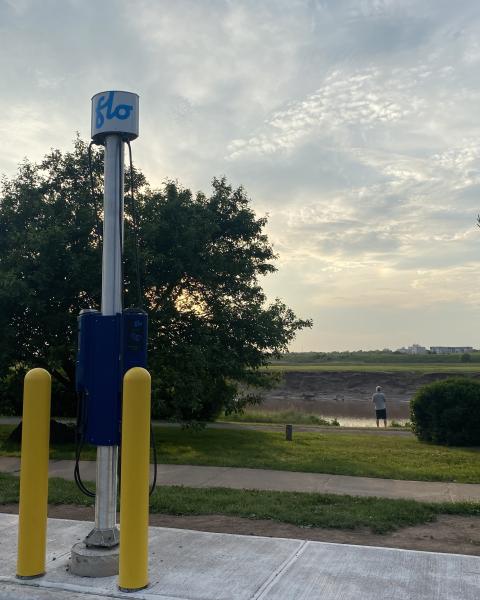 Electric Vehicle Charging Station on the Riverfront