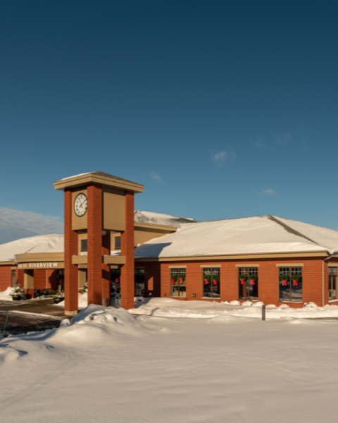 Town Hall blanketed in snow